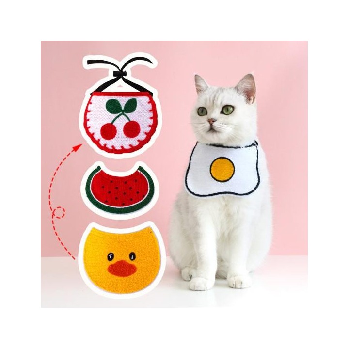 Katzenlätzchen, verstellbar, Obstmuster, entzückendes Aussehen, zeigt einzigartigen Charme, Polyester, Hunde-Bandana grün