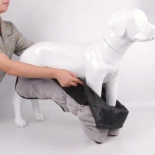 Reflektierende warme Winterjacke für große Hunde XL violett