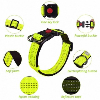 Hundehalsband mit Schnalle, verstellbar, Sicherheits-Nylon, reflektierend, wasserdicht, Halsbänder für Hunde, Haustier-Essent