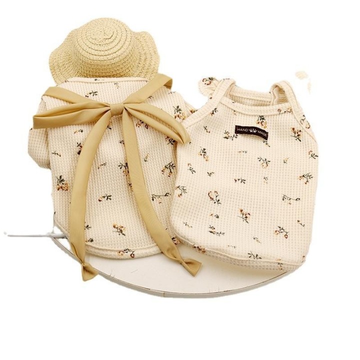 Frühlings- und Sommerkleidung für Haustiere, Katzenkleidung aus Baumwolle, Katzenkleidung, französische Hundekleidung, Hundek