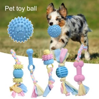 Haustier-Spielzeug, sicher, bissfest, leicht zu reinigen, leicht, wiederverwendbar, Zahnreinigung, TPR A blau