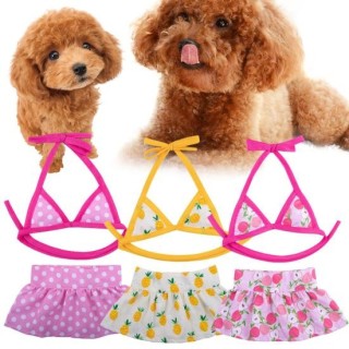 1 Set Pet Badeanzug Verschluss Band Komfortable Klar Druck Ins Sommer Pet Bikini Hund Strand Pet Badeanzug Strand Party XS ro