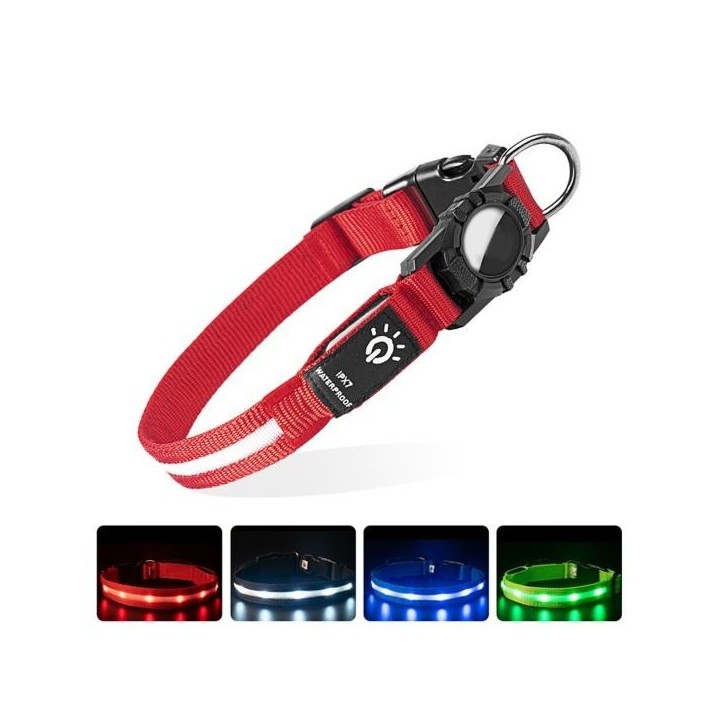 LED-Hundehalsband, wiederaufladbar über USB, leuchtendes Hundehalsband, bequem, wasserdicht, leuchtendes Haustier-Sicherheits