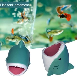 Aquarium-Ornament, Ocen-Serie, Hai-Kopf-Statue, Cartoon-Unterwassertier-Skulptur, Aquarium-Landschaftsbau-Dekoration