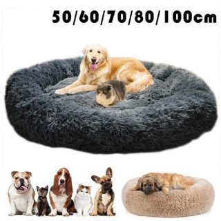 Deluxe Flauschiges extra großes Hundebett, waschbares rundes Haustiersofa, Katzenbetten, Matte, Hundekissen, Haustierbett 60C