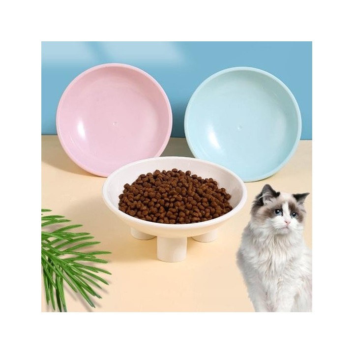 Stabile hohe Fuß Design Katze Hund Futternapf Nackenschutz Haustier Wasser Lebensmittel blau