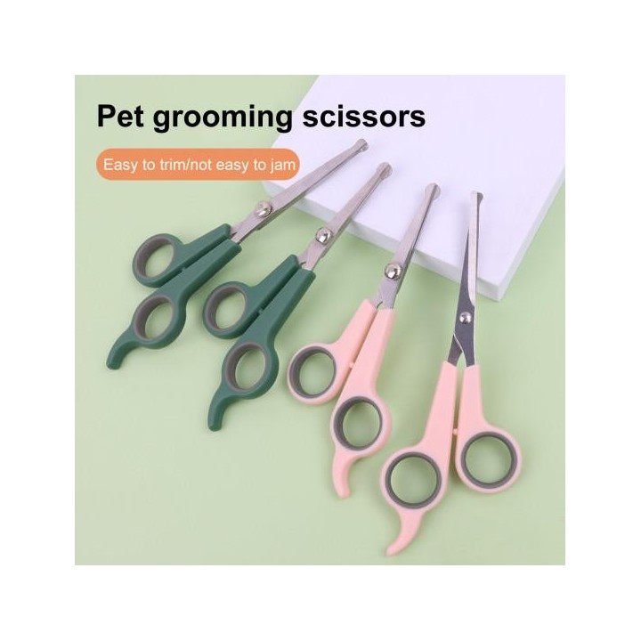 Pet Schönheit Schere Professionelle Sicherheit Scheren Runde Spitze Schere Haar Haustiere Pflege Schneiden Werkzeuge S rosa