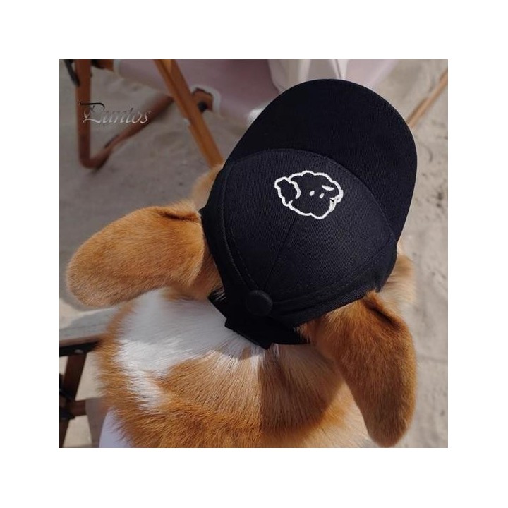 Sonnenschutzhut für Hunde mit Ohrlöchern, Hunde-Baseballkappe, Haustier-Canvas-Hut, Outdoor-Haustier-Visierkappe für Fotos, C