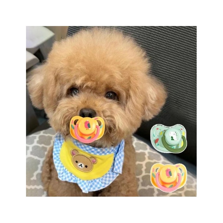 3Pcs Haustier Hund Silikon Schnuller Drehbare Abnehmbare Tragbare Haustier Beruhigende Kauen Spielzeug Kleine Weiche