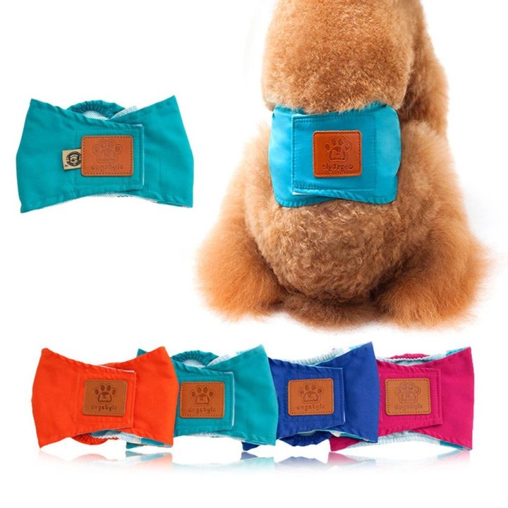Männlichen Hund Menstruation Windel Slips Hund Höschen Haustier kurze physiologische Unterwäsche Bauch Wrap Band Blue M