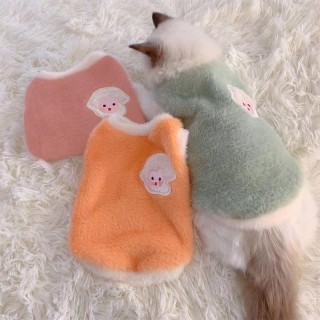 Haustier-Kostüm, Stickerei, Haustier-Hundekleidung, Kaninchenfell-Weste, Katzenkleidung, Plüsch, Haustier-Hundekleidung, warm