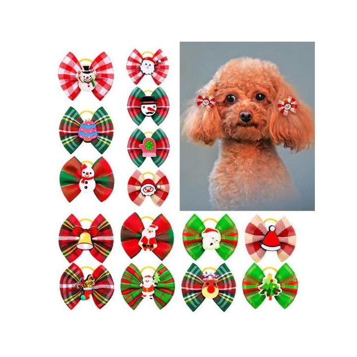 10Pcs Hund Haar Bögen Entzückende Cartoon Mini Decor Verschiedene Stile Reißfest Kleid