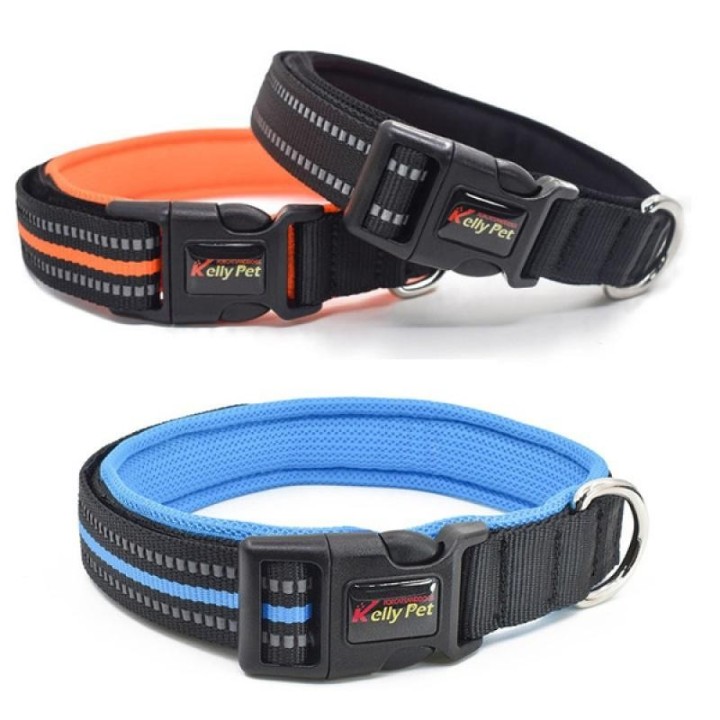 Atmungsaktives Mesh-Nylon-Hundehalsband, reflektierendes Haustierhalsband, Zubehör für Hunde, kleine, mittelgroße und große H