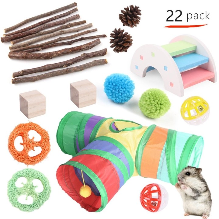 Hamster Spielzeug Set Kombination Zähneknirschen und Beißen Relief Pet Supplies Dutch Pig Kaninchen Kanal