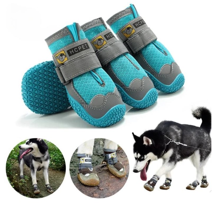 4-teiliges Hundeschuh-Set für große Hunde, atmungsaktiv, professionelle Outdoor-Hundeschuhe, rutschfest, langlebige Haustiers