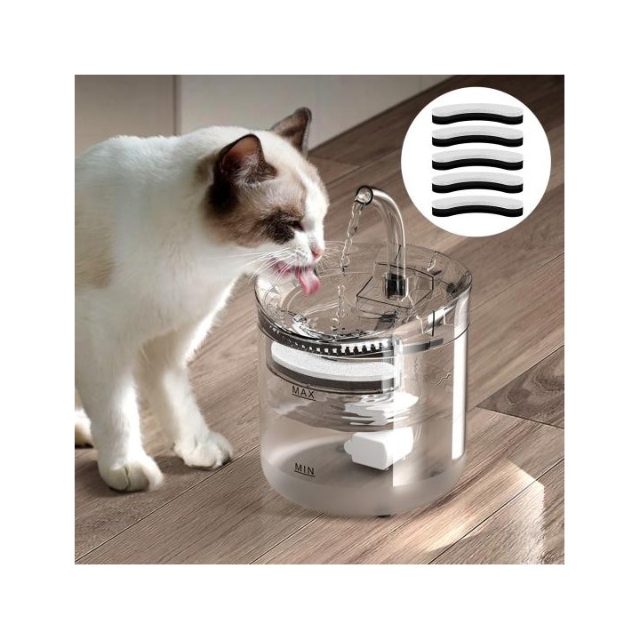 5Pcs Pet Brunnen Filter Hohe Dichte Dual Filtration System Schwamm Katze Wasser