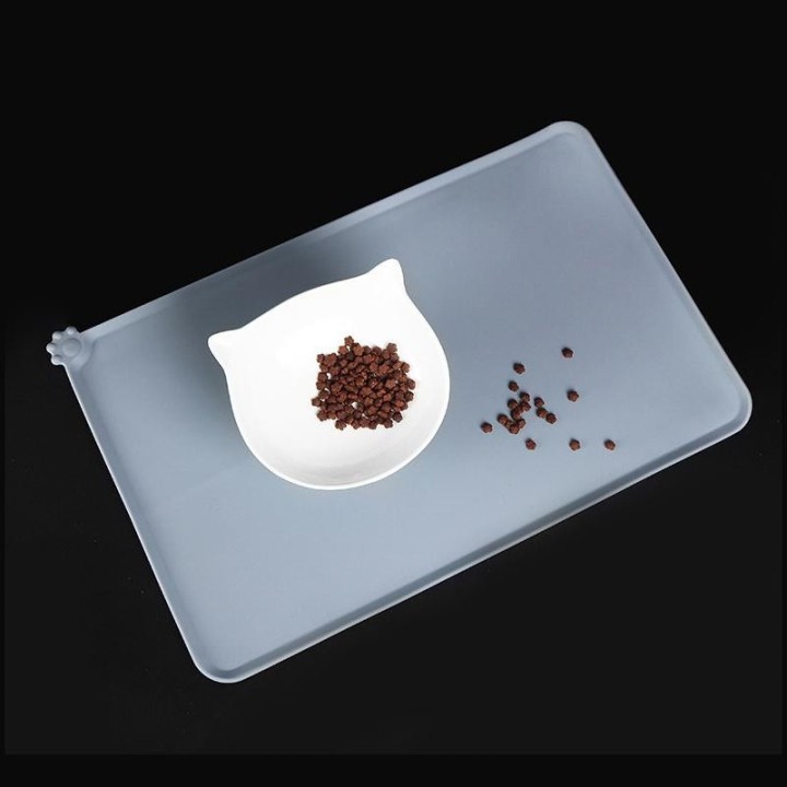 Silikon-Futtermatte für Haustiere mit hohen Rändern, antihaftbeschichtet, wasserdicht, wärmeisolierend, Haustierunterlage, Fu