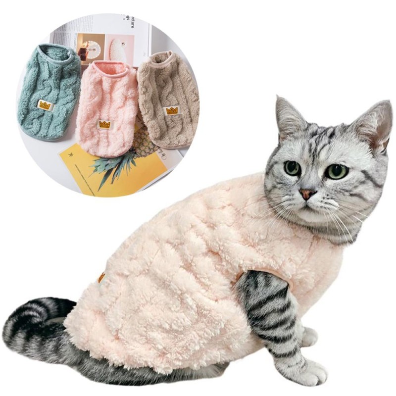 Weiche, gemütliche Katzenkleidung, Herbst/Winter, warmes Fleece-Sweatshirt für kleine Hunde, Welpen, Kätzchen, Jacke, Mantel,