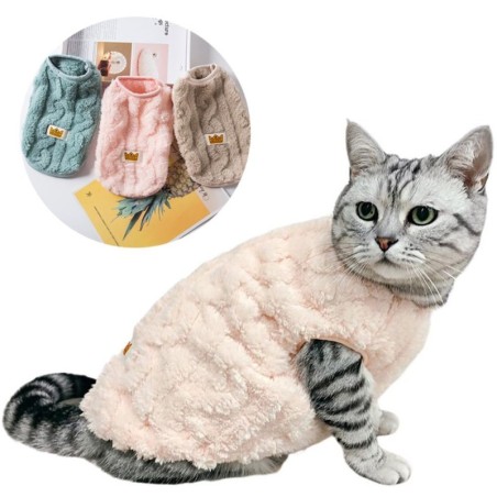 Weiche, gemütliche Katzenkleidung, Herbst/Winter, warmes Fleece-Sweatshirt für kleine Hunde, Welpen, Kätzchen, Jacke, Mantel,