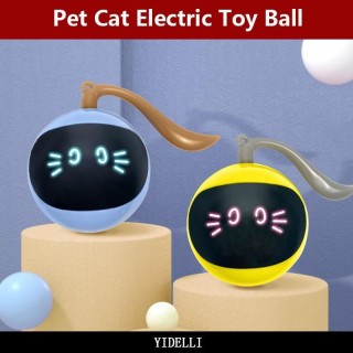Elektrischer lustiger Spielzeugball für Katzen, automatischer, intelligenter Rollball, lindert Langeweile, bissfest, selbstun