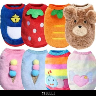 Süße Hundekleidung, Winterweste, warmer Haustierpullover für kleine Hunde und Katzen, weiche Daunenjacke aus Flanell für Welp