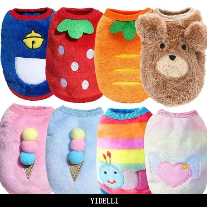 Süße Hundekleidung, Winterweste, warmer Haustierpullover für kleine Hunde und Katzen, weiche Daunenjacke aus Flanell für Welp