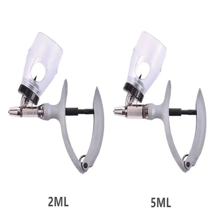 2/5ml Veterinär-Dauerspritze Automatischer Einsatz Flasche/Röhrchen Geflügel Impfstoff Injektor Einstellbarer Polymer-Kunstst