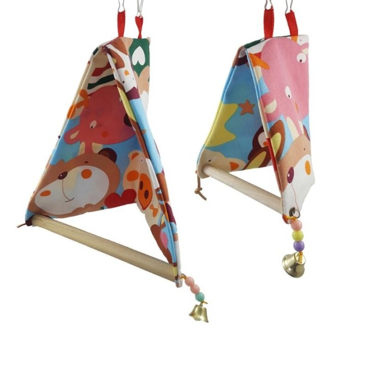 Vogel Papagei Stehend Barsch für Dreieck Hängematte Käfig Hängen Zelt Bett für B X3UC