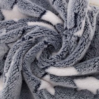 Kissen Korallen Fleece Weiche Matte Warme Sterne Gedruckt Abdeckung Pad Bett Pad Haustier Produkte Welpen Decke blau