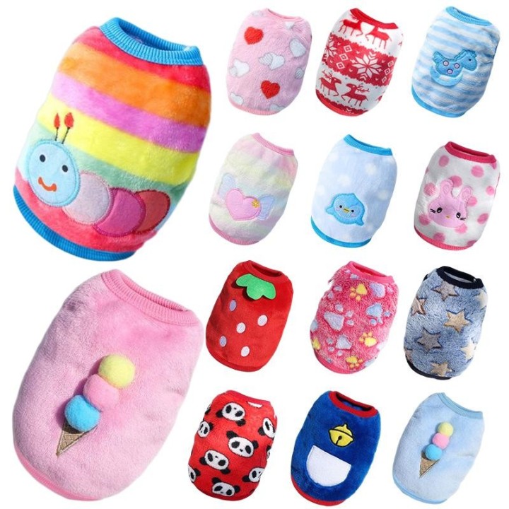 Weiche Fleece-Hundekleidung für kleine Hunde und Katzen, Mäntel, Jacken, Weste, Winter, warme, süße Haustierkleidung für Hund