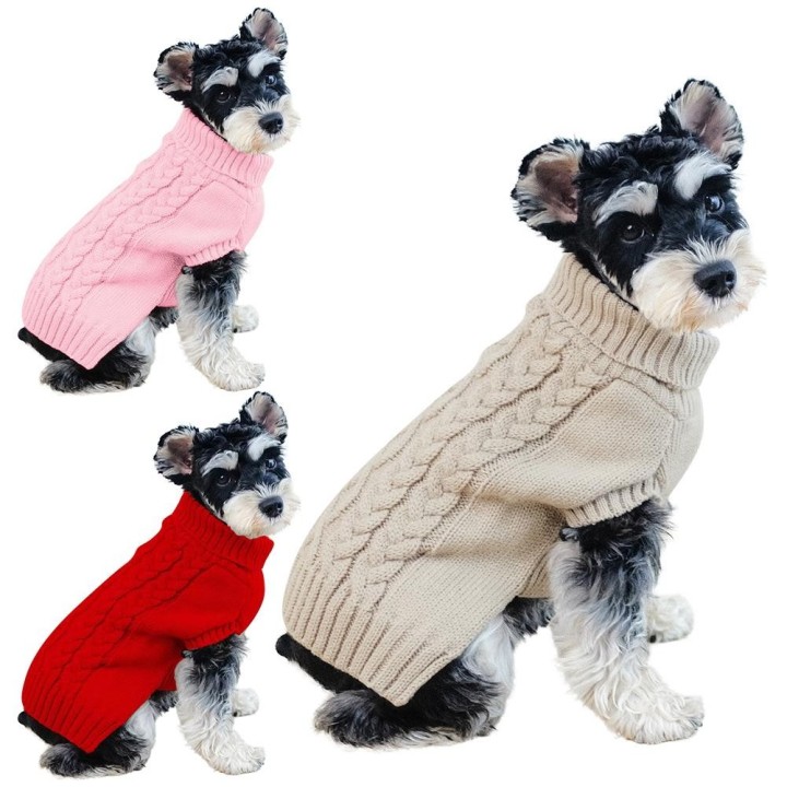 Pullover für Hunde, Winter, warme Strickwaren für Haustiere, klassischer Rollkragen, dicke warme Kleidung für kleine Chihuahu
