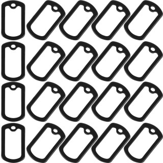 20er-Pack Erkennungsmarken-Silikon-Schalldämpfer im Militärstil, Schwarz