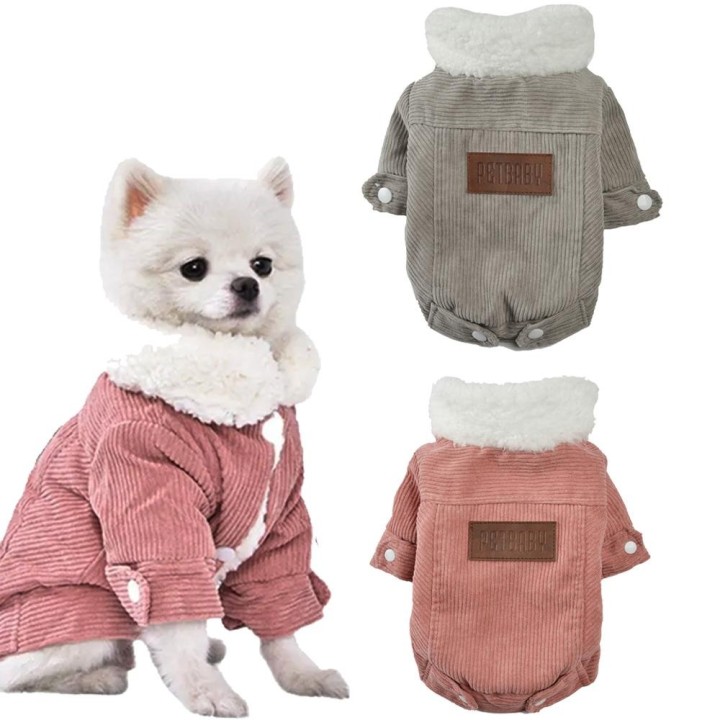 Haustier-Hundekleidung, Hundejacke, Fleece-Futter, extra warmer Mantel, Katzenjacke, Hunde-Jeansjacke, Hundemantel, Puff, Win
