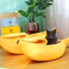 Bananen-Katzenbett, lustiges, süßes, gemütliches Katzenbett, warmes, langlebiges, tragbares Haustierkörbchen, Hundekissen, Ka