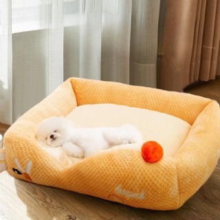 Orange Cartoon Lazy Sleeping Nest Offener Typ Kleine Hundehütte Katzennest Herbst und Winter Dicke Warme Heimtierbedarf S: 45