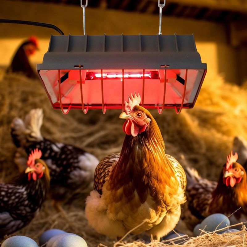 Hühnerstallheizung Brutapparat Heizlampe Heizplatte Einstellbare Lampentemperatur Viehwarnleuchte Geflügelbedarf One Size