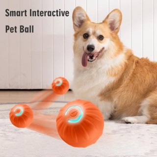Interaktives Rollballspielzeug für Hunde, über USB wiederaufladbarer Smart Ball mit LED-Licht, automatisch beweglicher, hüpfe
