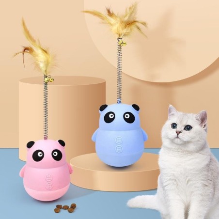 Haustierbedarf Tumbler Futterball Katzenspielzeug Feder Katzenstäbchen Langeweile Linderung Pädagogisches Katzenspielzeug 18*