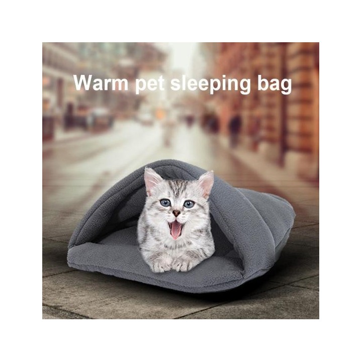 Dickes Fleece, warm, für Hunde und Katzen, Zelt, Höhle, Nest, Bett, Pantoffelform, Haustierschlafsack XS