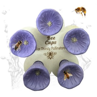 5 Stück Bienen-Insekten-Trinkbecher, Bienen-Trinkbrunnen, Blütenform, Bienen-Wasserzufuhr aus Harz mit Halter, Imkereibedarf