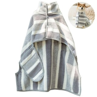 Wasseraufnahme-Badetücher, schnell trocknende Haustier-Kleidung, Corgi-Welpen-Robe S grau