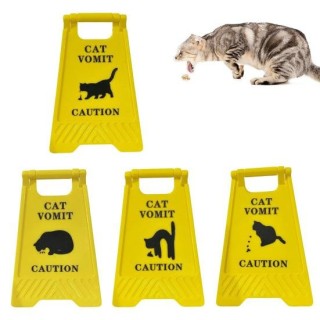 Schild mit der Aufschrift „Katzen-Erbrechen“, 10,2 cm, schwarze Silhouette mit Katzen-Erbrechen, Warnschild, Katzen-Erbrechen