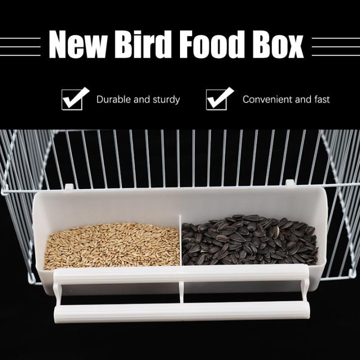 Papageienvögel Wasser-Hängenapf Sittich weiß Futterbox Kunststoff-Lebensmittelbehälter one size