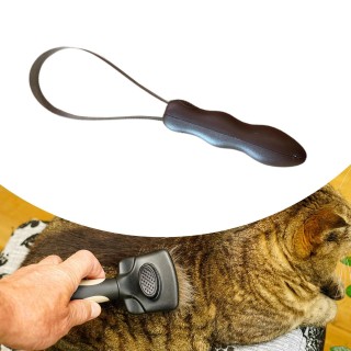 Enthaarungsklinge, Rechen, für Unterwolle von Haustieren, mit rutschfestem Griff, Hunde- und Katzenhaar
