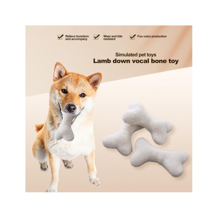 Quietschspielzeug für Hunde, weiches Plüsch, Kauspielzeug für Hunde, zur Linderung von Langeweile, interaktiv, knochenförmig