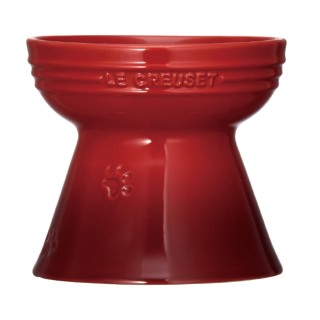 Le Creuset Haustierball mit hohem Stand, kirschrot, für Hunde und Katzen, schmutzabweisend, mikrowellengeeignet, japanisch [A