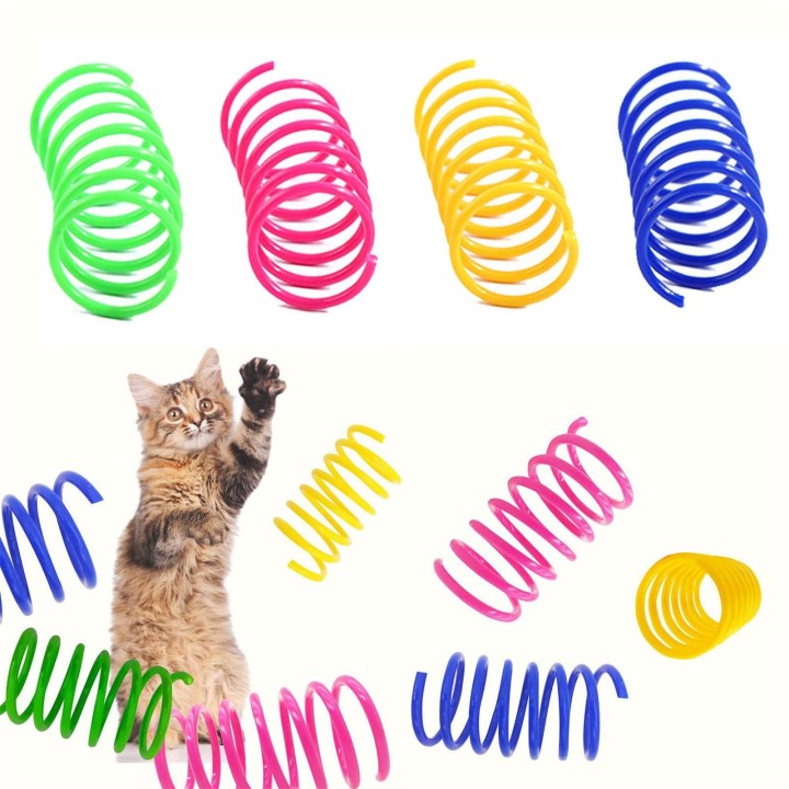 Katzen-Federspielzeug für Hauskatzen, 32 Stück, bunte Kunststoff-Federspulen locken Katzen zum Schlagen, interaktives Spielze