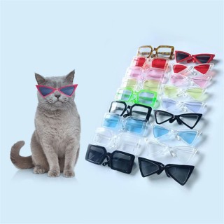 Dreieckige Rahmen Spiegel Fotografie Requisiten Hund Sonnenbrille Quadratische Brille Haustier Brille Katze Brille Black1-Tri
