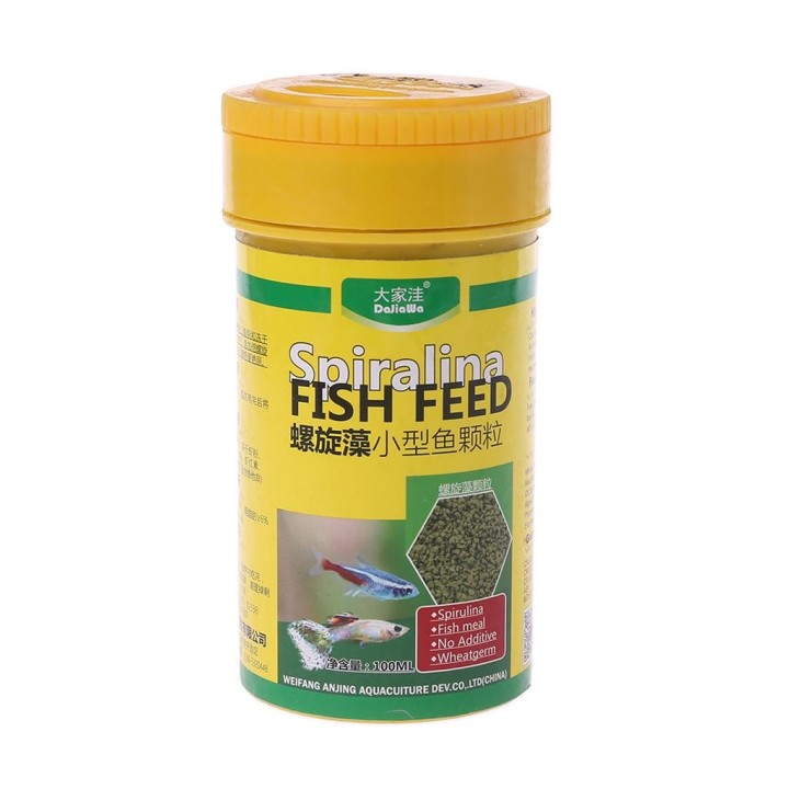 Fischfutter, feine Pellets für Goldfische, kleine tropische Fische, 100 ml, farbverstärkende Spirulina, proteinreich, gesunde