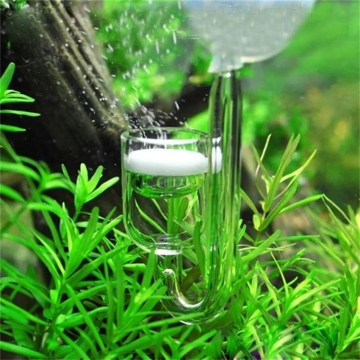 Modisches 4-in-1-Aquarium-CO2-Diffusor-Set, Rückschlagventil, U-förmiger Anschluss, Saugnapf für die Versorgung von bepflanzt